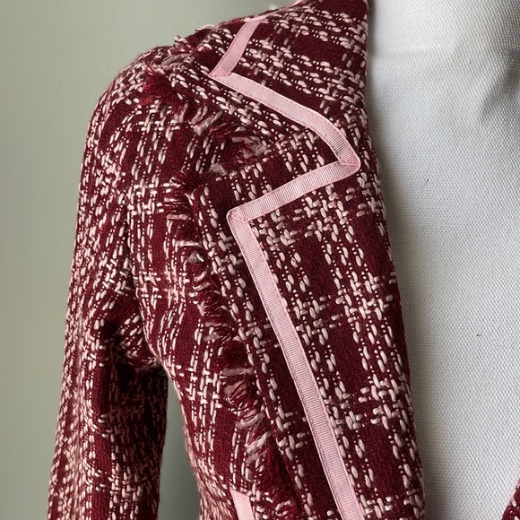 💝 Vertigo XS Burgundy lined tweed Blazer - Picture 2 of 7